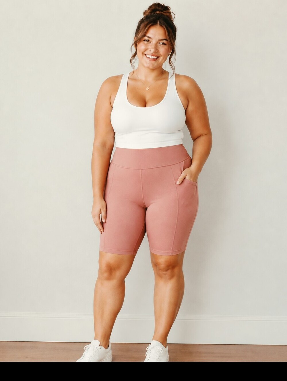 Ideology Performance Compression Shorts, Pink with Built-in Pockets, Sz 2X, NWT